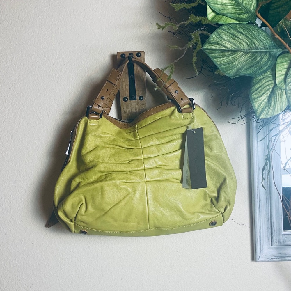 Halston Heritage Ruched Leather Satchel *NEW